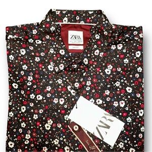 NWT Zara Men’s Long-Sleeve Floral Dress Shirt